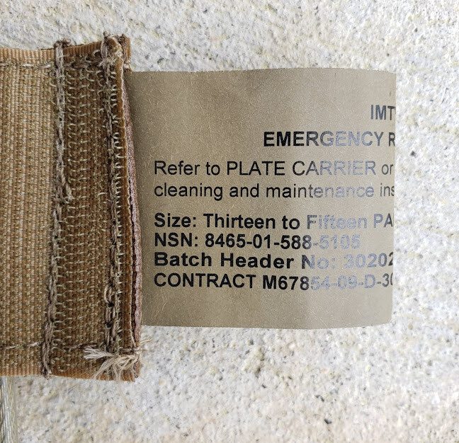USMC Coyote IMTV/PC Emergency Release Cable (Pull Cable) With NSN Size13-15 PALS