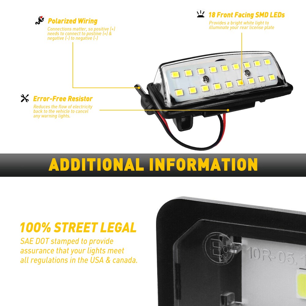 AUXITO LED License Light Plate Tag Lamp For Nissan Altima Maxima Rogue Sentra