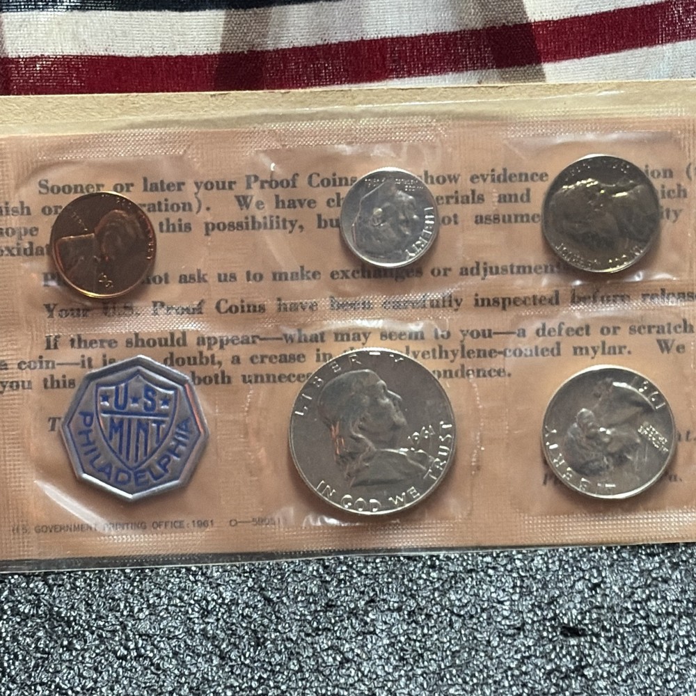 1961 Proof Set 90% Silver W/ Franklin Half