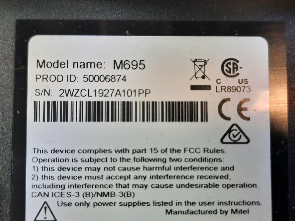 Mitel M695 PKM 50006874 Programmable Key Module sidecar