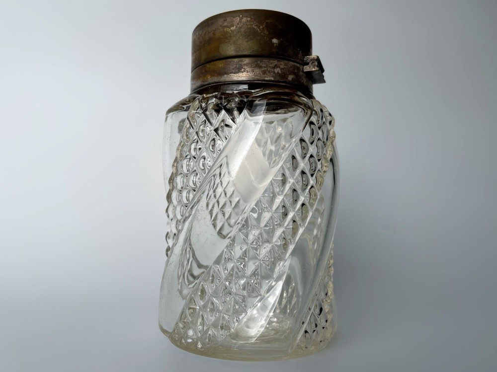 Imperial RUSSIAN SOLID SILVER and glass tea jar 84 mark