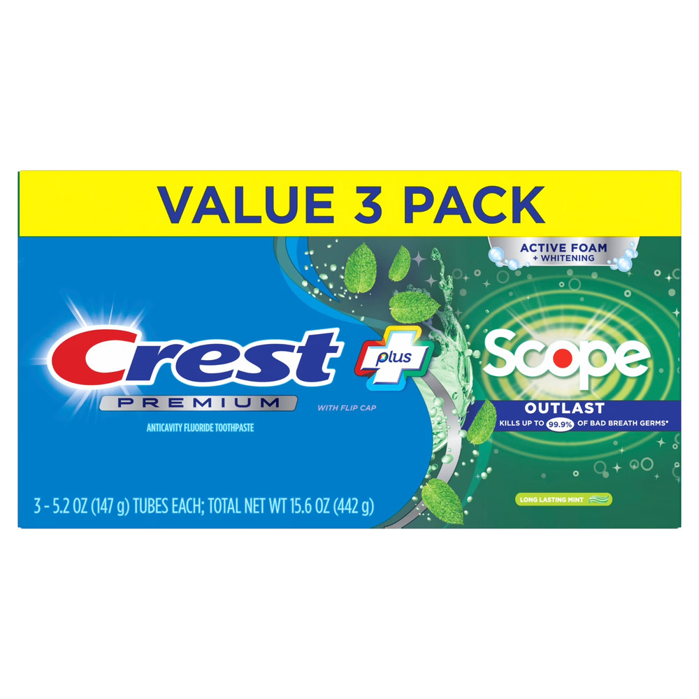 Crest Toothpaste Premium Toothpaste, Mint 5.2 oz - FREE SHIPPING