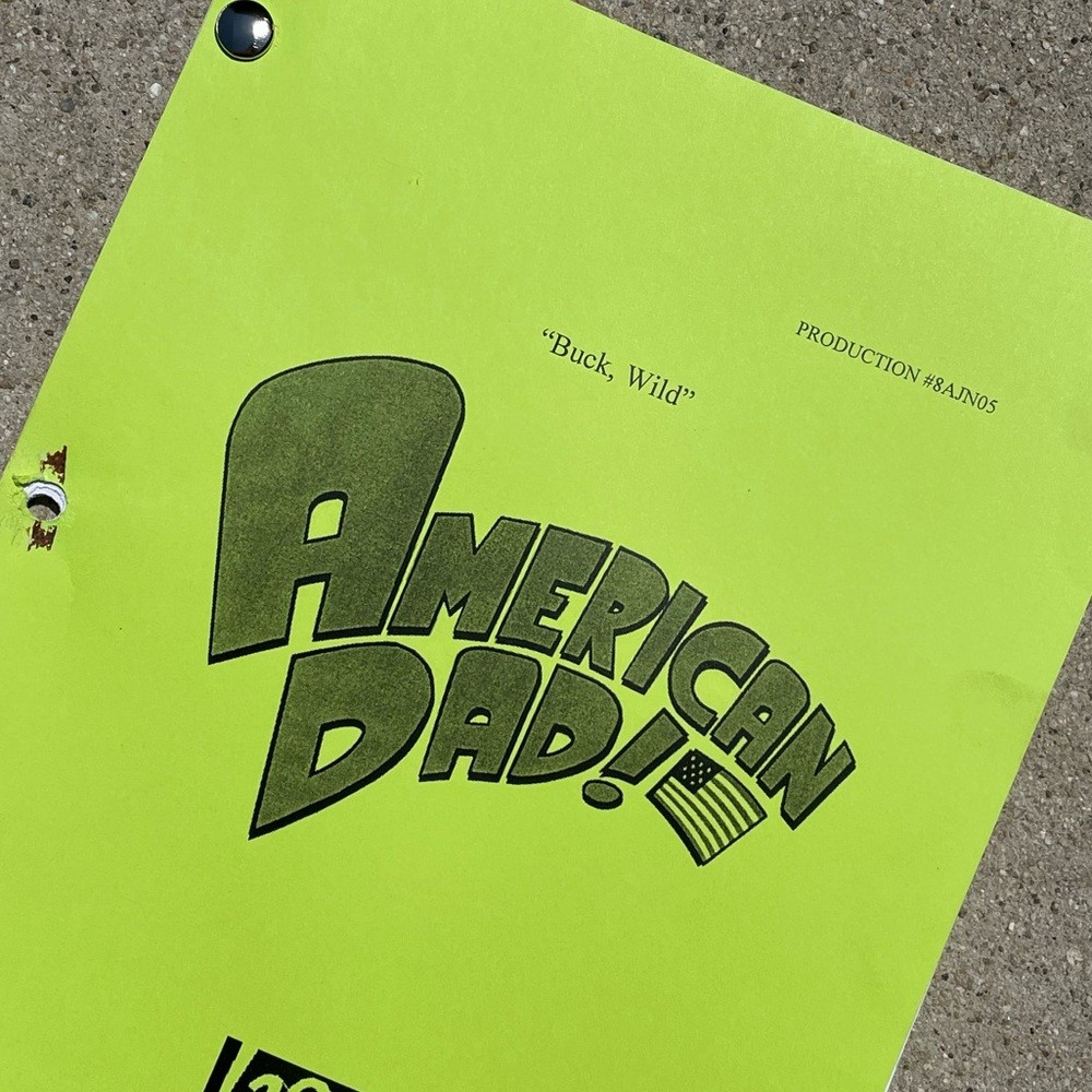 American Dad 2012 Buck, Wild Production Used Table Draft Script Seth MacFarlane