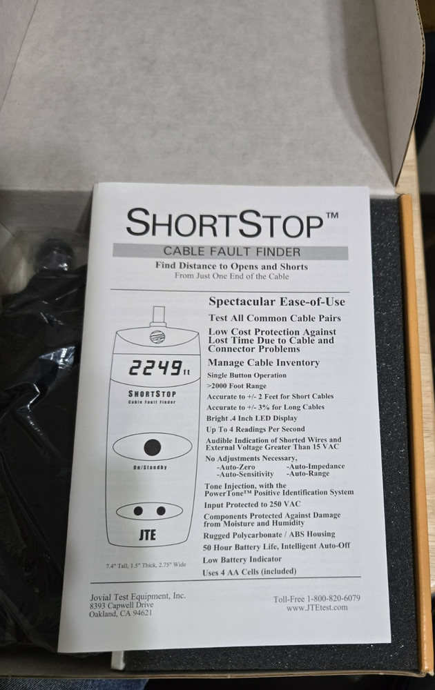JTE ShortStop Cable Fault Finder