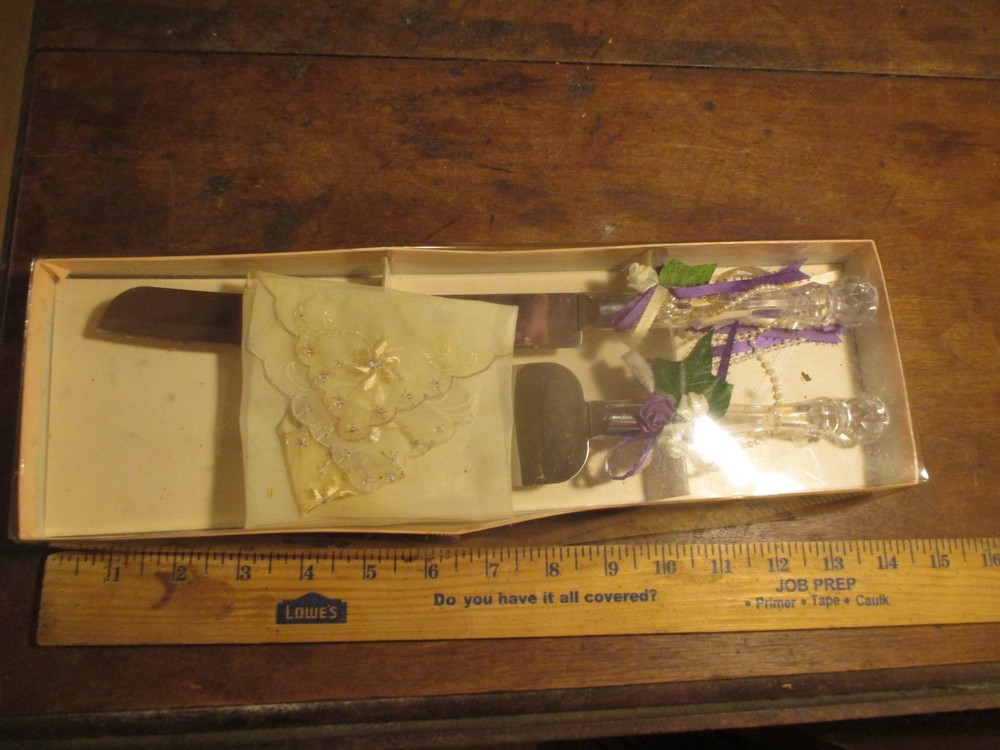 faux crystal knife server set weding cake