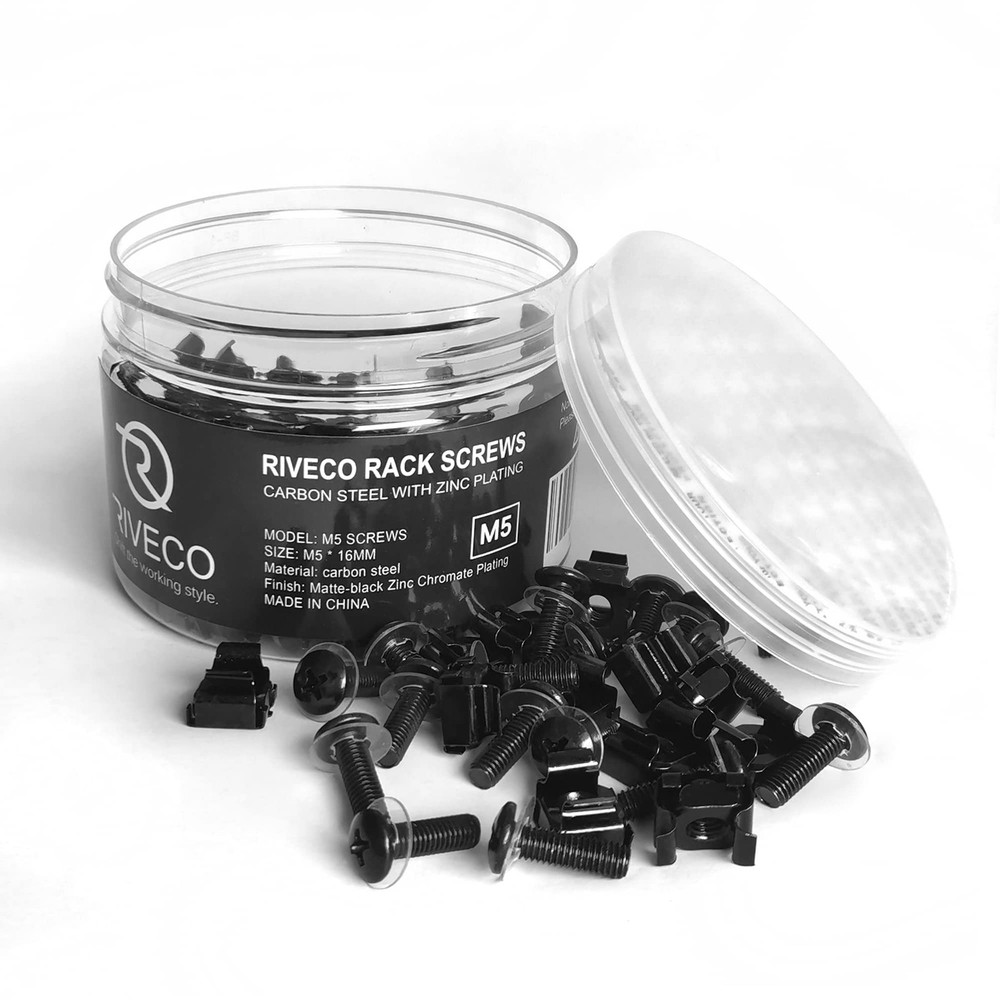 RIVECO M5 Rack Screws Cage Nuts for Server Cabinets Racks Mounting Network ...