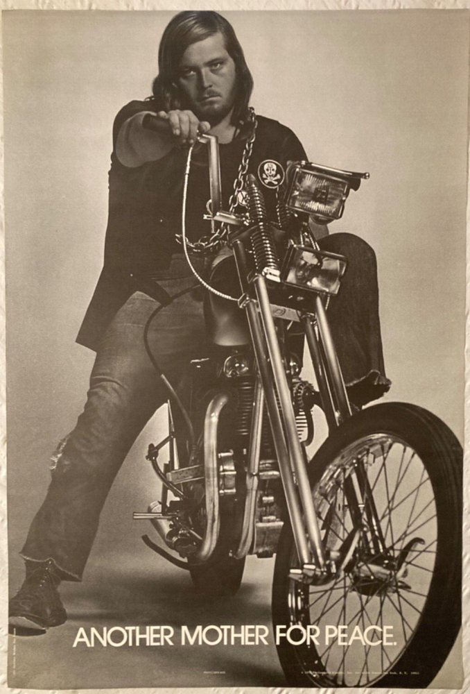 For Peace 1971 Personality Poster Vietnam War Protest Motorcycle Chopper
