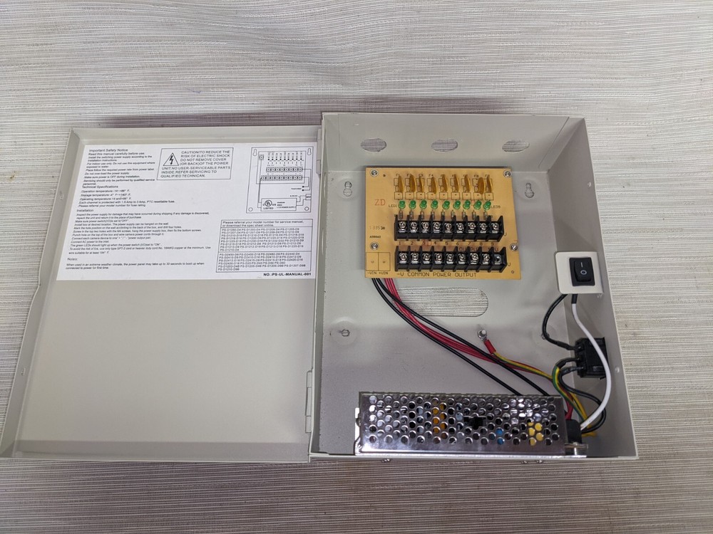 Black Hawk 9 Channel CCTV Camera Power Supply Box  (7A)
