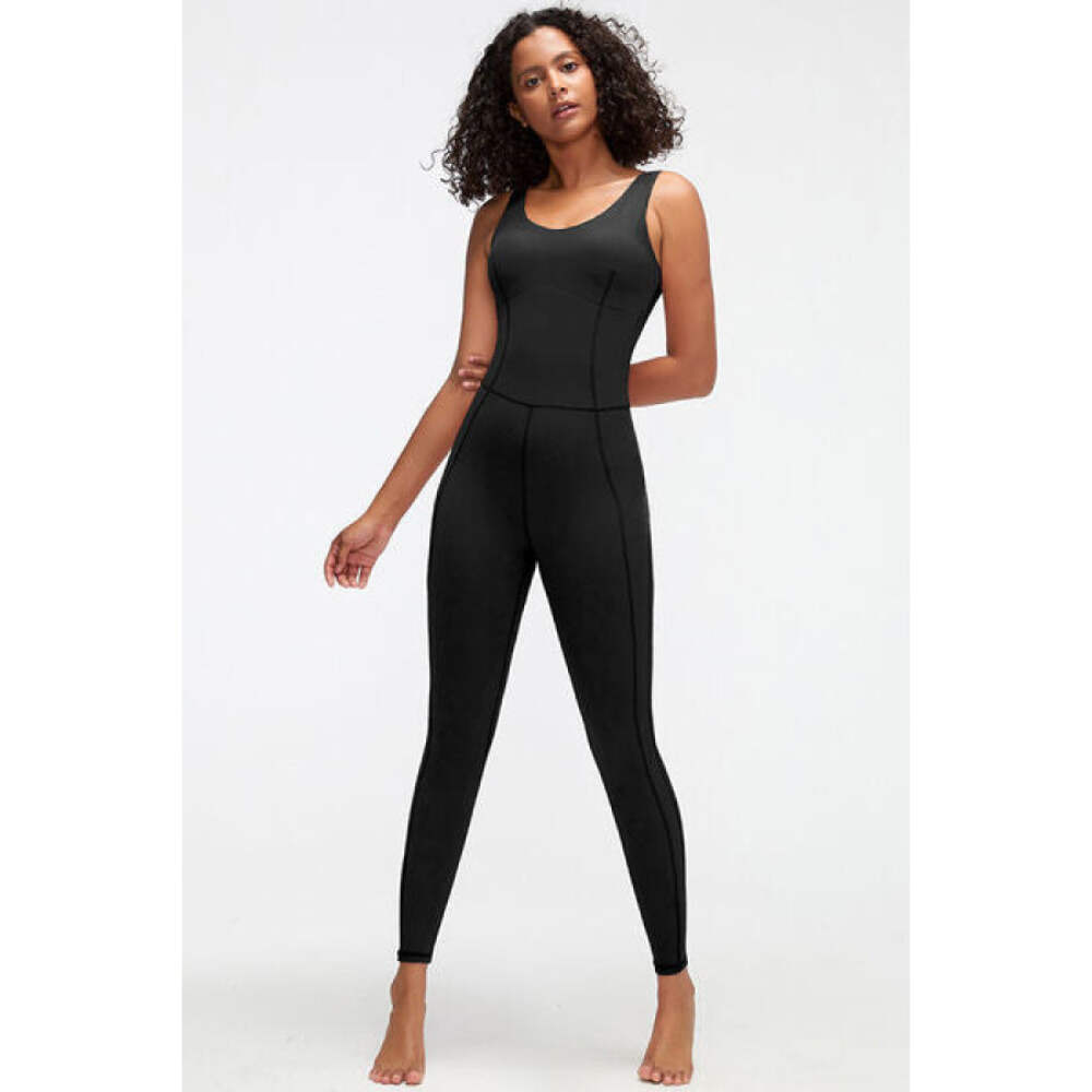 Crisscross Wide Strap Active Jumpsuit