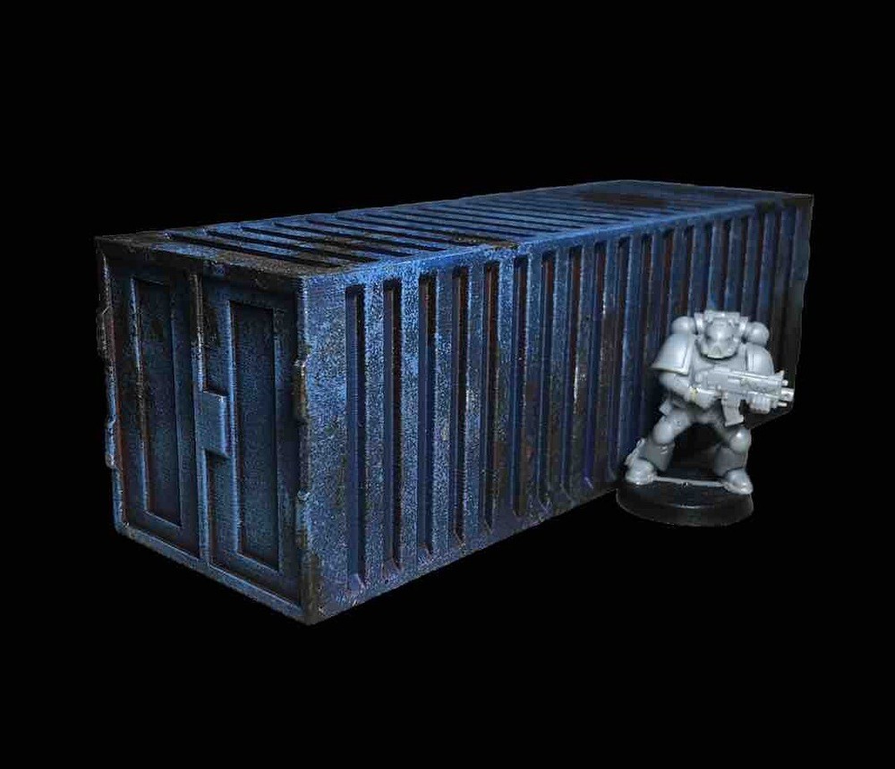 Shipping Container Terrain (1) (Blue) Extra Large Warhammer 40k Scenery