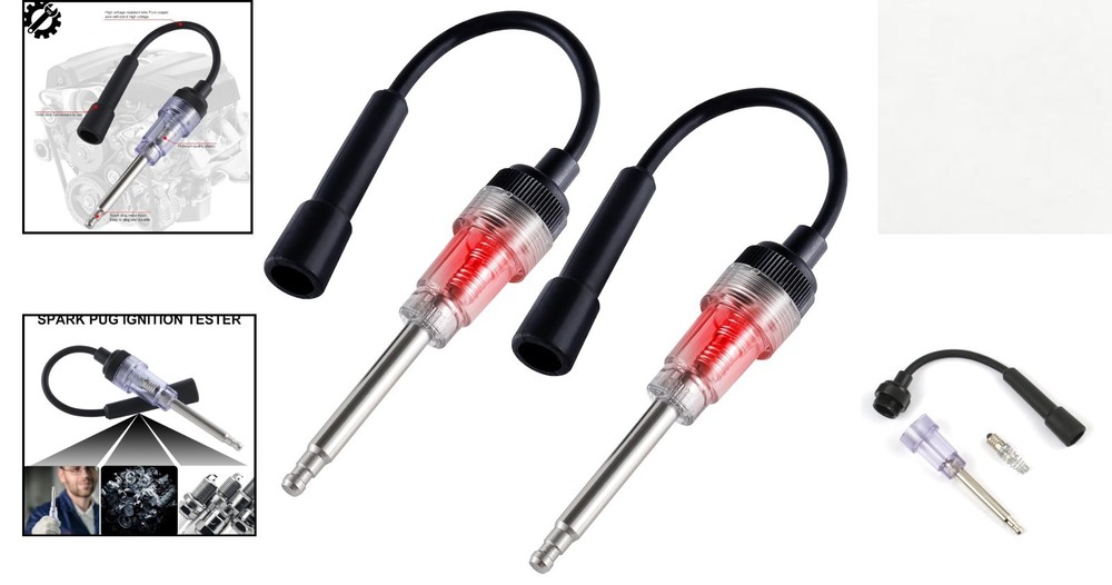 2PCS Spark Plug Tester - Ultimate Engine Ignition Diagnostic Tool for All Eng...