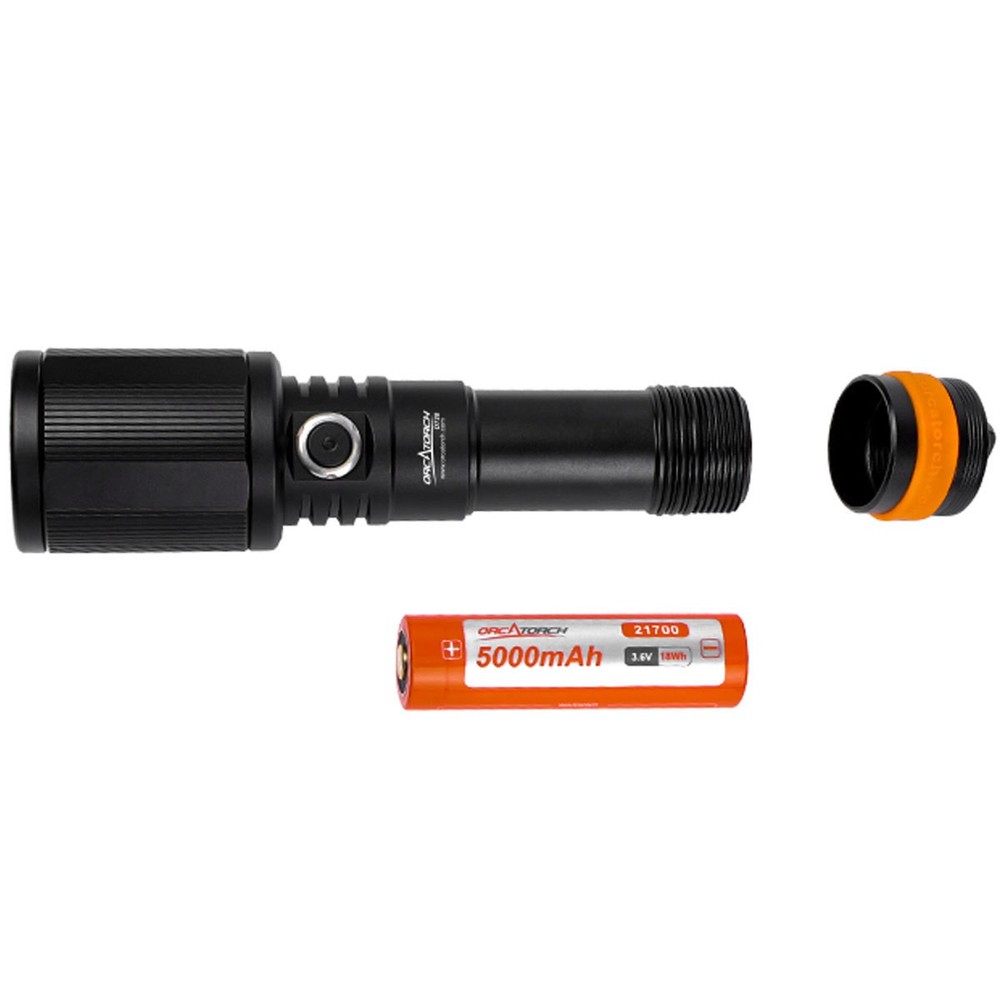OrcaTorch D720 Super Focus Beam Angle Dive Light Open Box