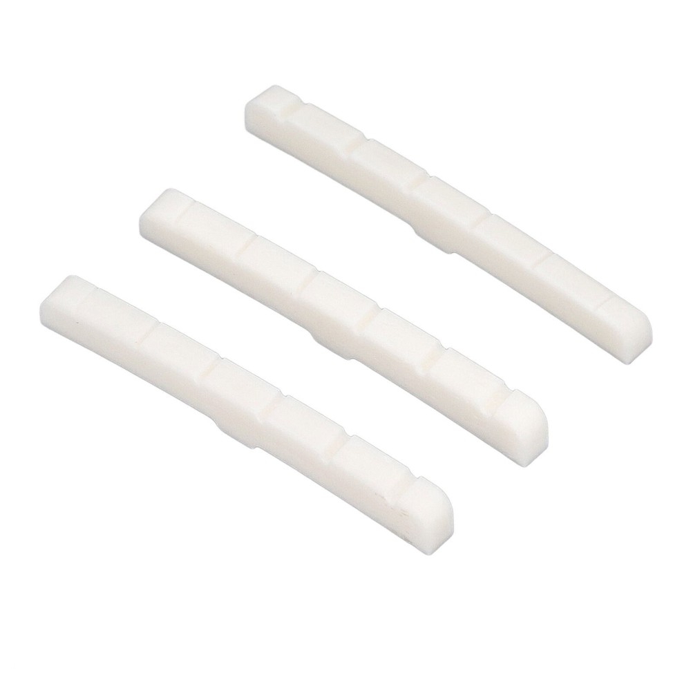 3Pcs 6String Guitar Nut Flat Bottom Slotted Bone Guitar Nut Replacement for Tele
