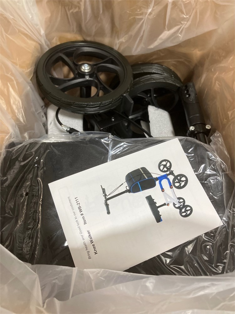 Economy Steerable Knee Walker, Dual-Brake Knee Scooter, Foldable Crutch