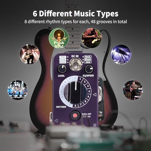 Guitar Drummer Pedal Drum Machine Effect with FILL Function, Micro Drummer II