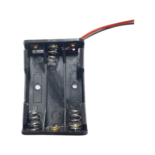 5 Pcs 3 x 1.5V AAA Battery Spring Clip Black Plastic 3xAAA Battery Case Holder