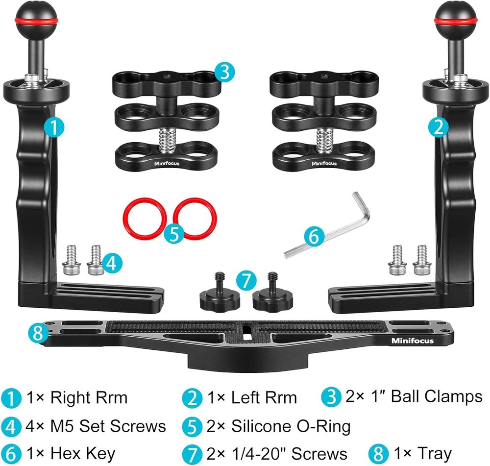 Waterproof Underwater Handle Tray Bracket Accessories Kit Diving housing Camera