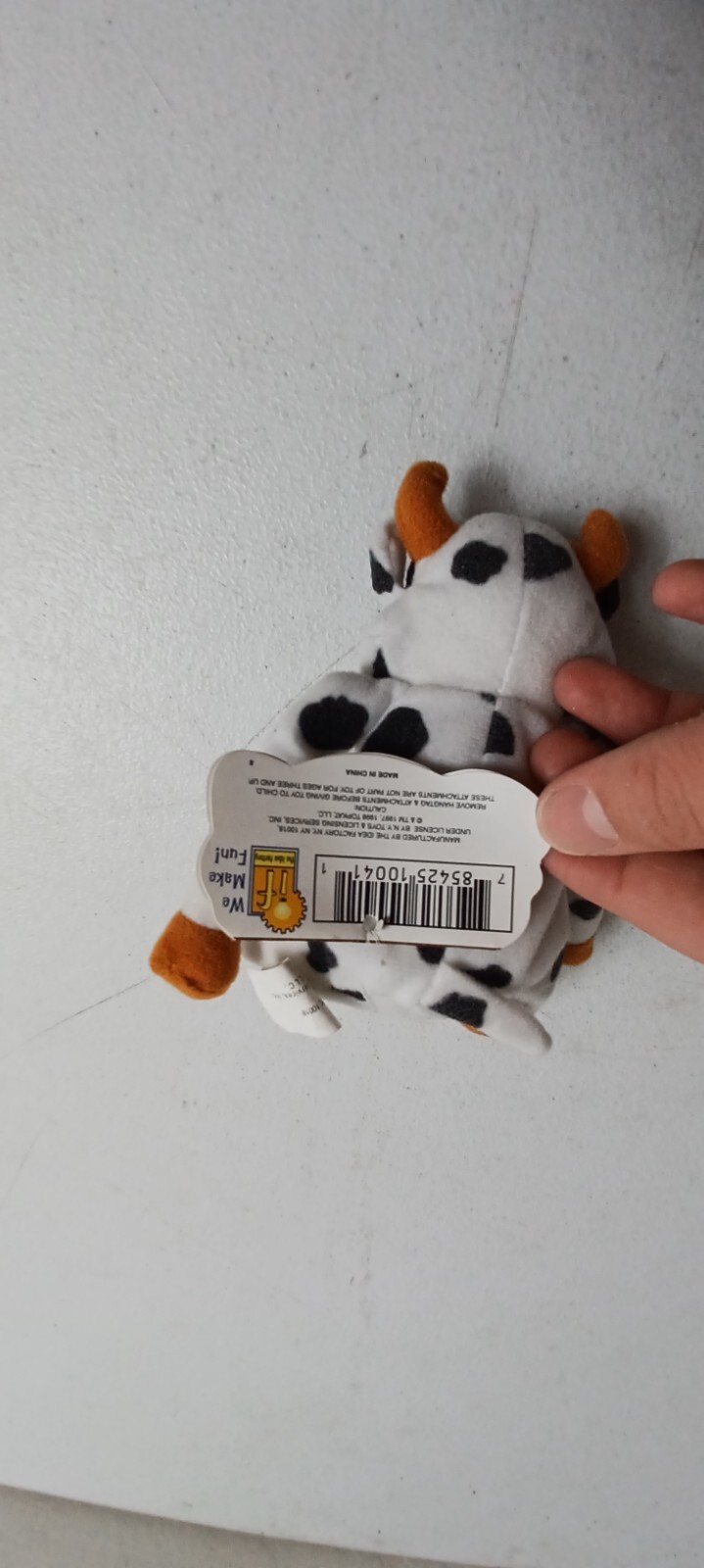 Bessie Got Milked Cow Meanies Beanie Baby Plush Graphic Milk Mustache Series 2