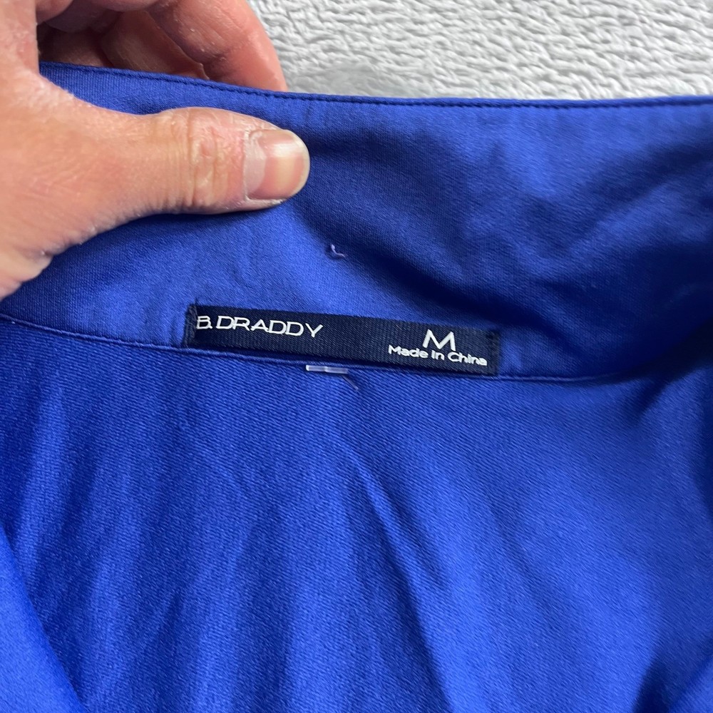 B. Draddy Mens Quarter Zip Pullover Royal Blue Performance Golf Jacket Size M
