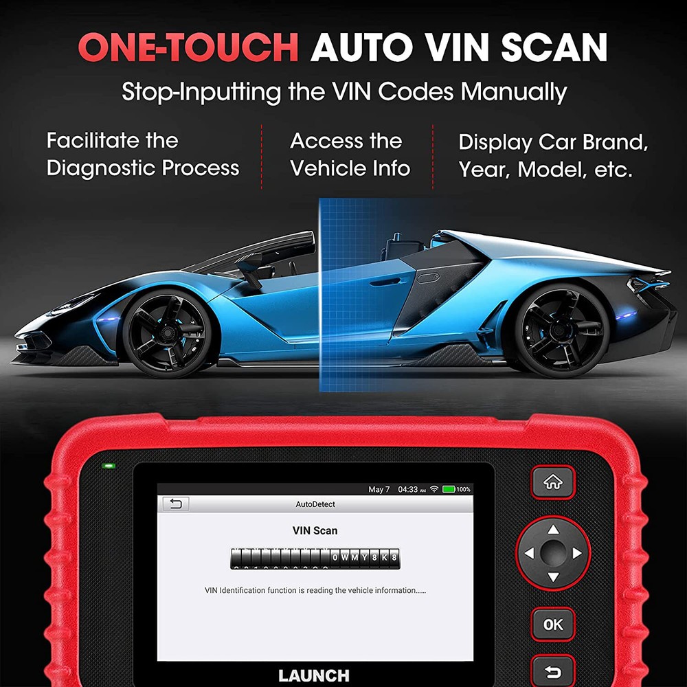 LAUNCH CRP123X Car OBD2 Scanner Code Reader Check Engine ABS SRS Diagnostic Tool