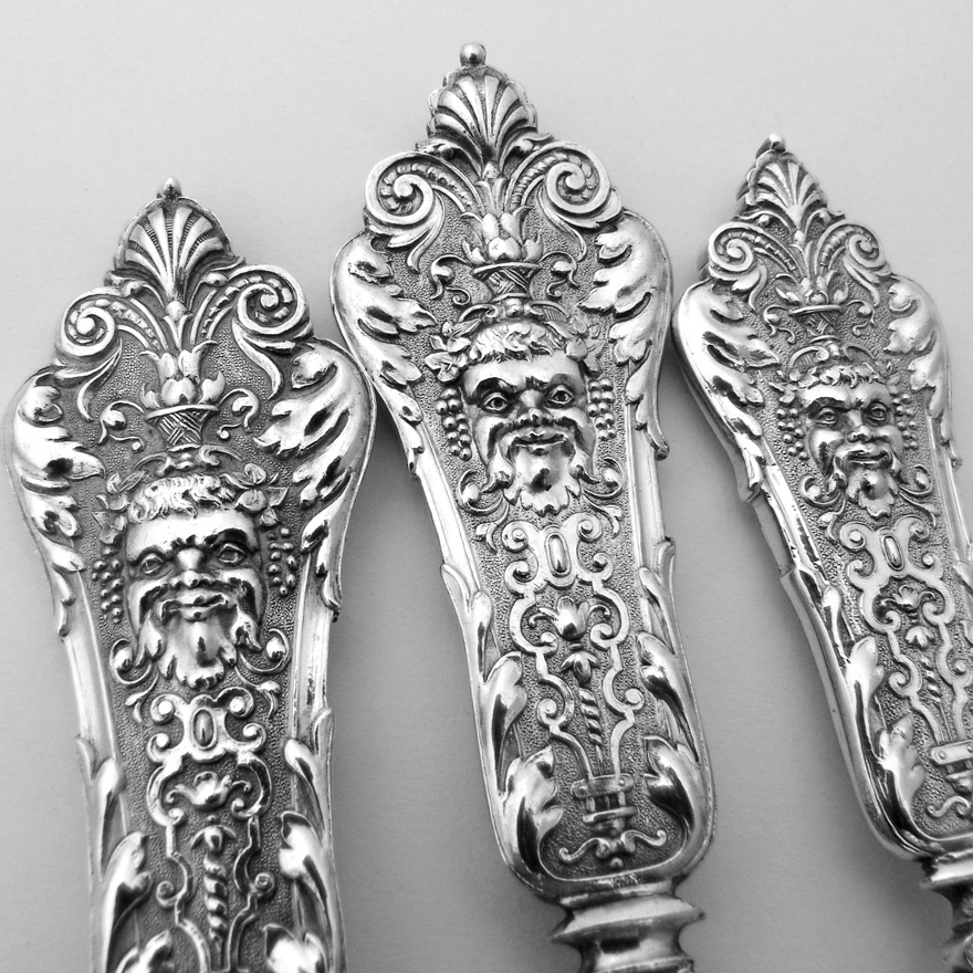 Renaissance Dinner and Luncheon Flatware Set 800 Silver 1890 Bruckmann