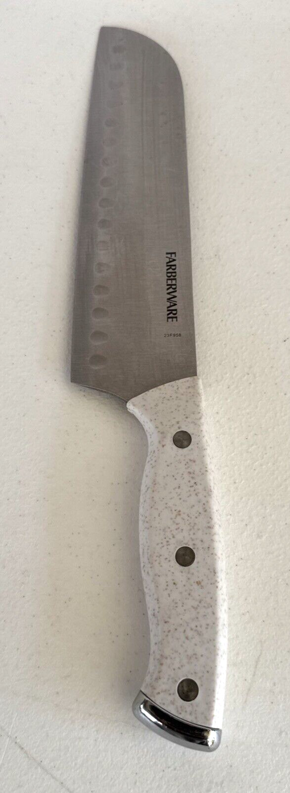 VTG Farberware 23F958 White Chef's Knife Stainless Steel 7 1/4” Blade 12 1/4" L