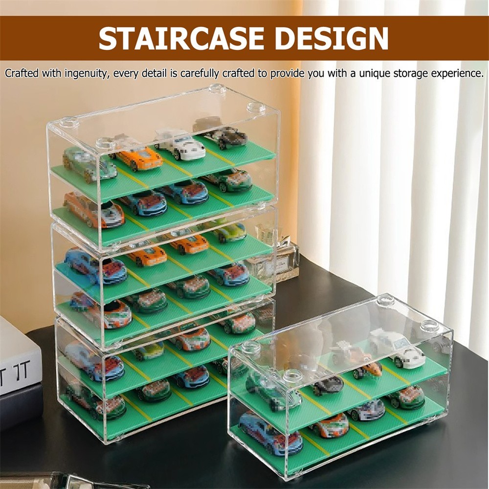 Storage Case 1/64 Scale for Matchbox Car Display Box Stackable Toy Car Organizer