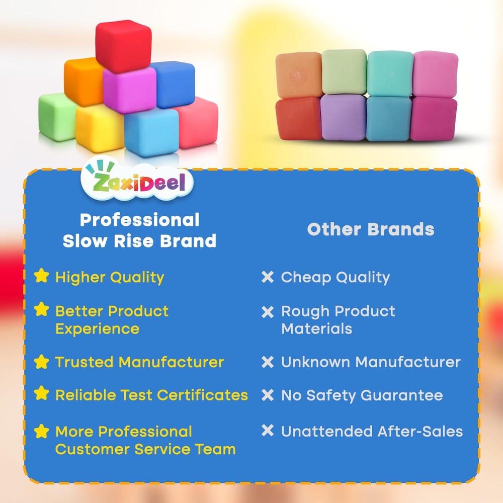 Squishy for , 8Pcs Dough Cube for , Pull Stretch Sensory Squeeze Toys, Classr...