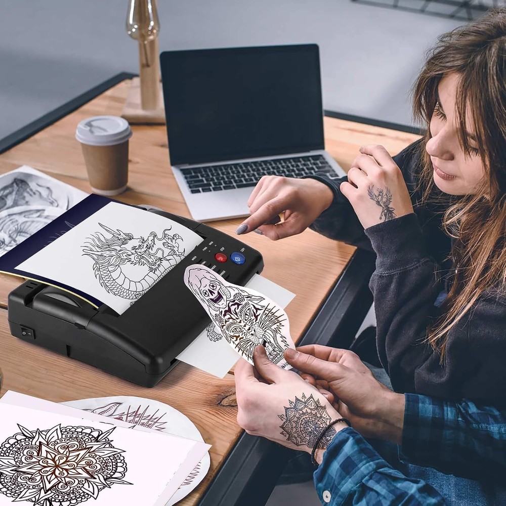 Tattoo Stencil Transfer Copier Printer with 20PCS Stencil Sheets Tattoo Stencil