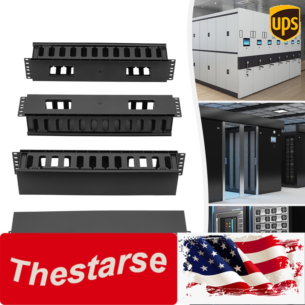 4pcs Horizontal Rack Mount Cable Management Cable Organizer Cable Raceways