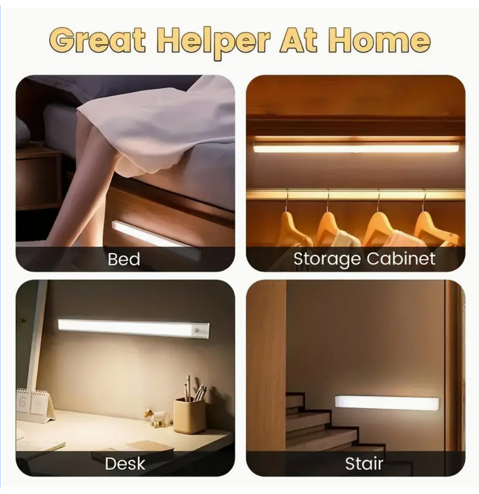 6 PACK - LED MOTION LIGHT WIRELESS 11.8 INCH LITHIUM ION MAGNETIC QUICK MOUNT