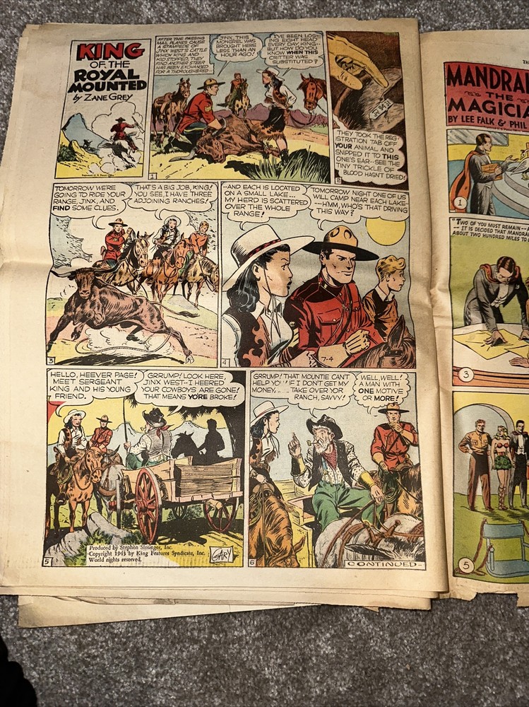 1943 star weekly comic section