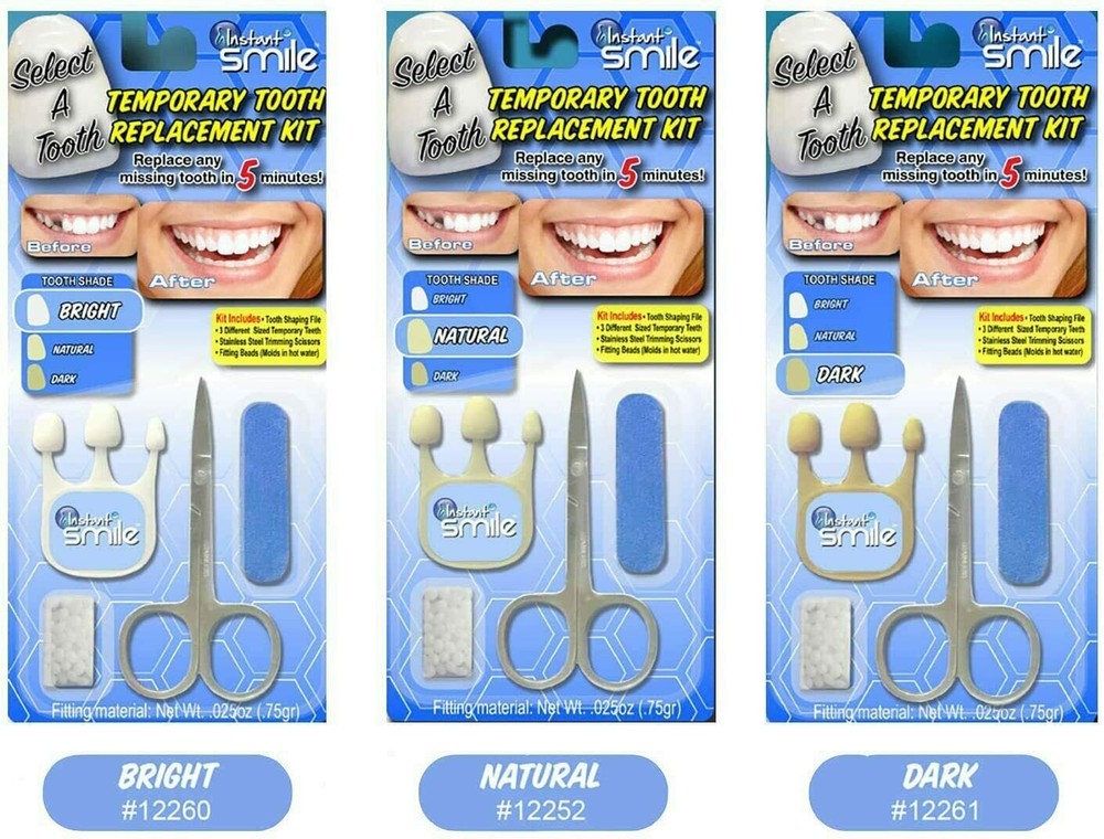 Instant Smile Makeover Temporary Teeth and Emergency Replacement Kit with Case