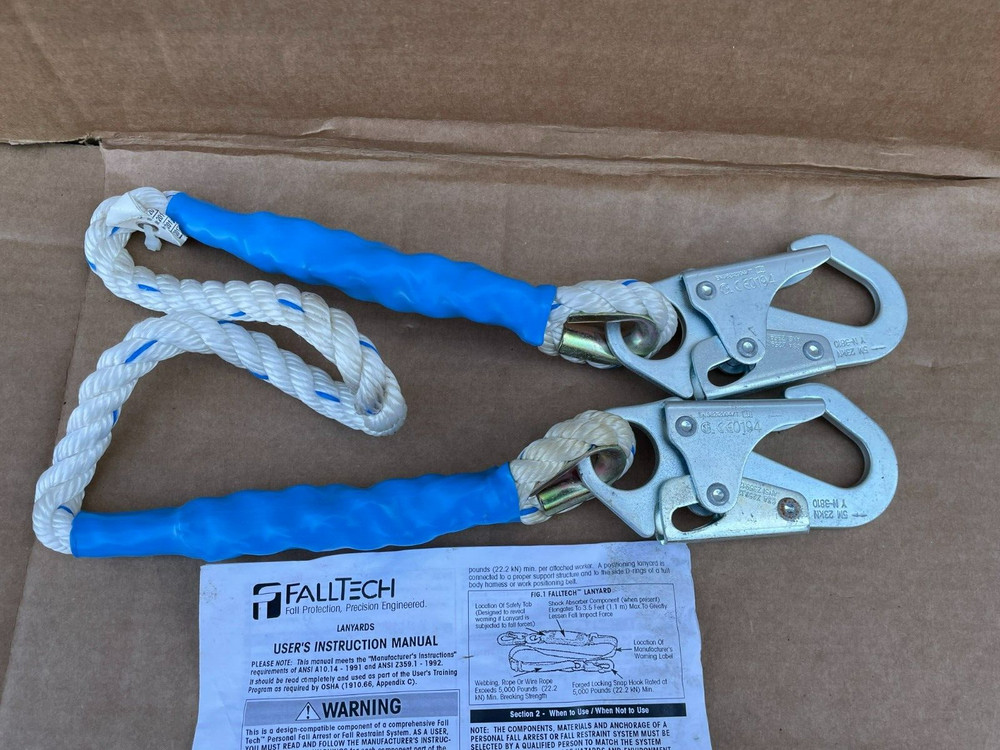 Falltech Fall Protaction 4' Positioning Rope Restraint Lanyard #8154