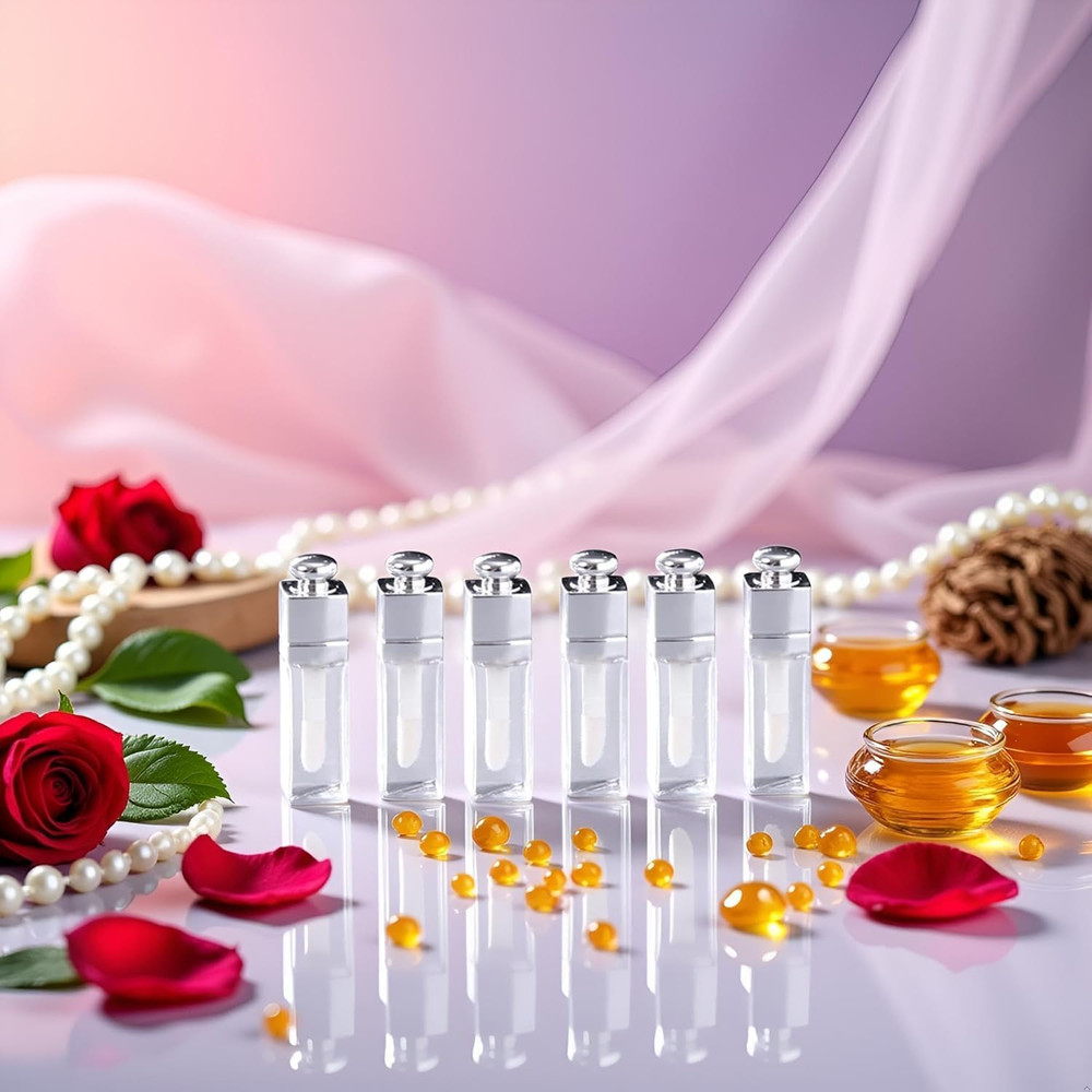 6 Pcs 3Ml Clear Lip Gloss Tubes, Empty Lip Gloss Tubes Containers Refillable Lip