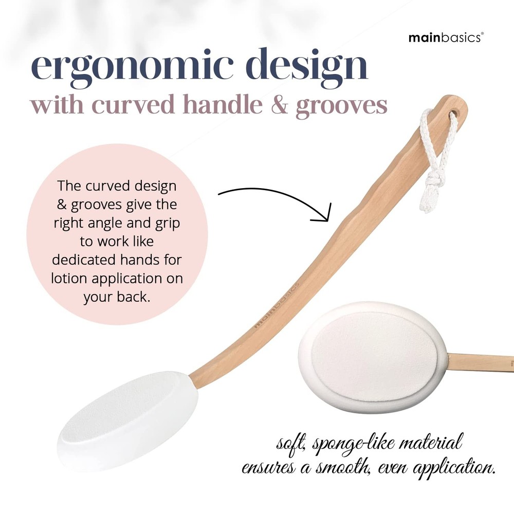 MainBasics Back Lotion Applicator - Long Handle, 1 Count (Pack of 1)