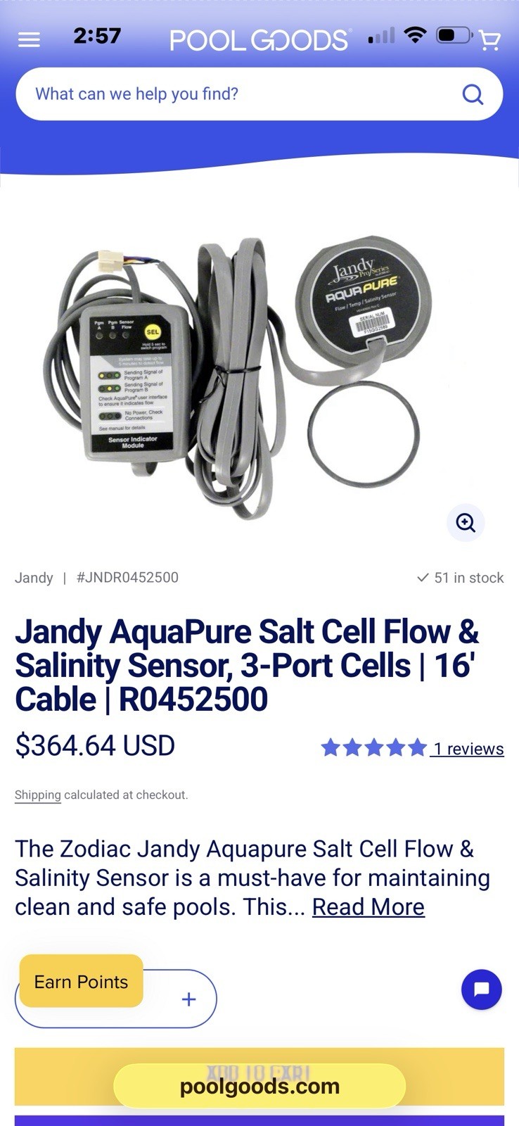 Zodiac RO452500 CG Cell Port Sensor Replacement Kit