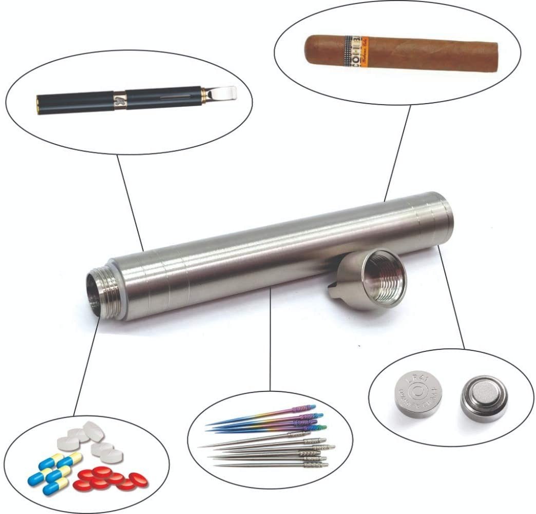 Titanium Waterproof, Airtight, Smell Proof Indestructible Tube Storage Container