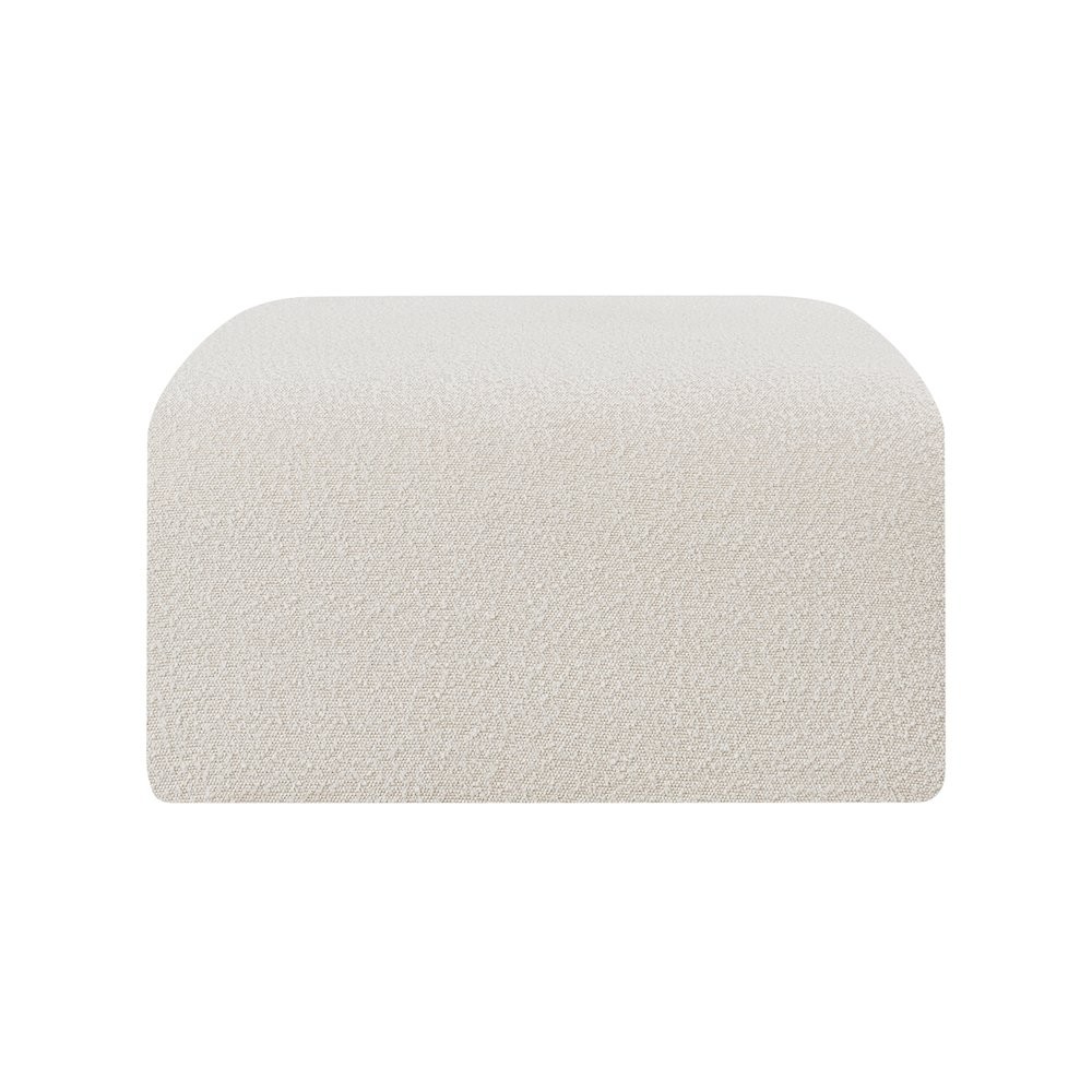Arc Cream Boucle Fabric Ottoman