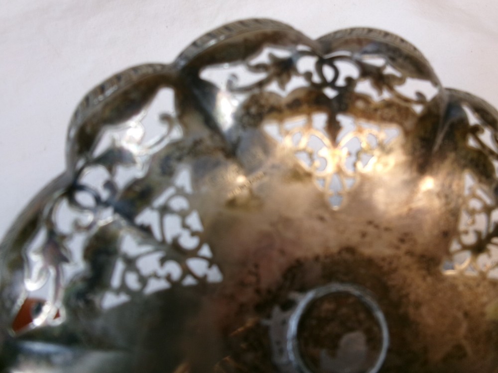 Vintage Ornate Electro Plated Nickel Silver (EPNS) Dingwall Trinket Coin Dish