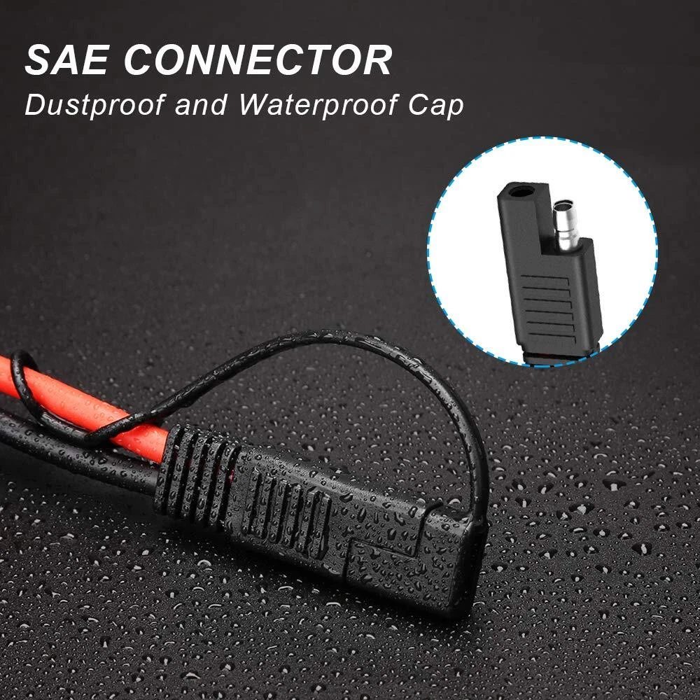 2x Solar Panel Extension Cable 2FT 10AWG SAE to SAE Polarity Reverse Adapter HOT
