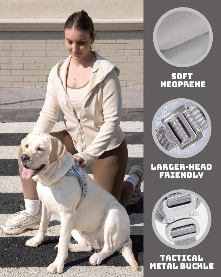DF No Pull Step-in Martingale Dog Harness Stop Pulling Choking, Reflective Size5