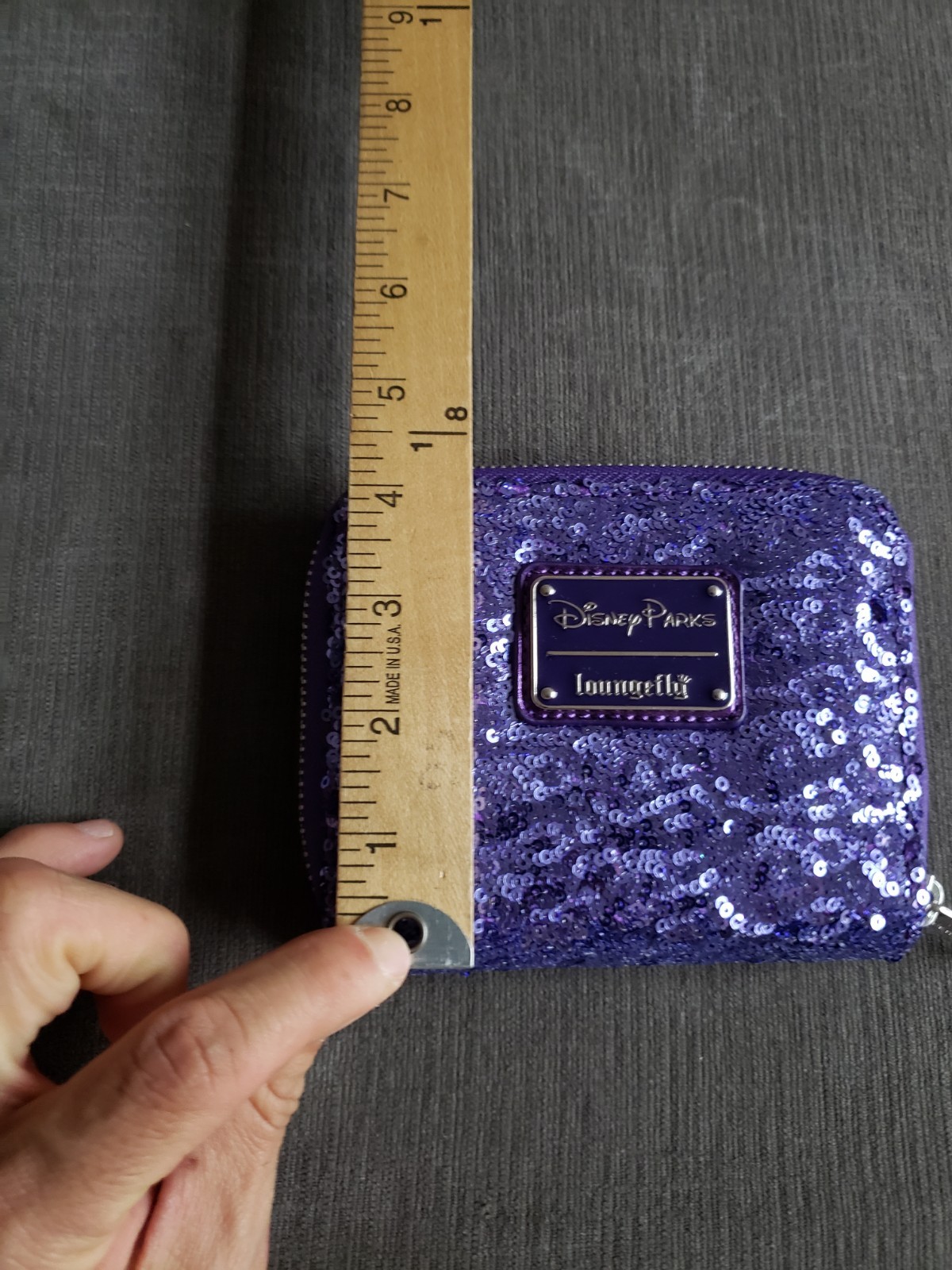 Disney Parks Exclusive Loungefly Minnie Potion Purple Sequined Wallet NWOT