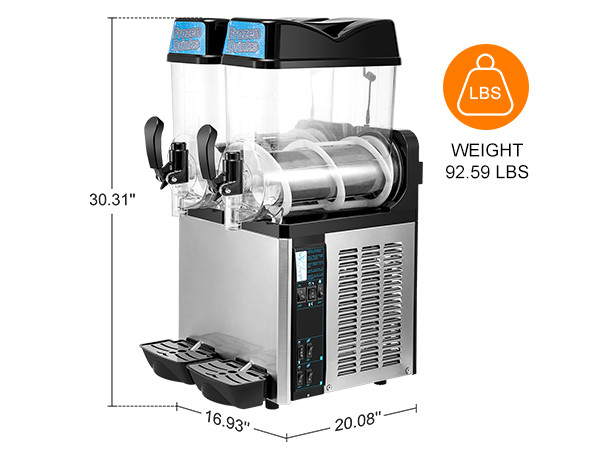 Ginkman Commercial 2 Tanks 24L Frozen Drink Slushy Making Machine Smoothie Maker