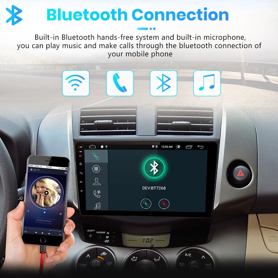 Apple Carplay For Toyota RAV4 2007-2012 Android 15 Car Stereo Radio GPS WIFI+Cam