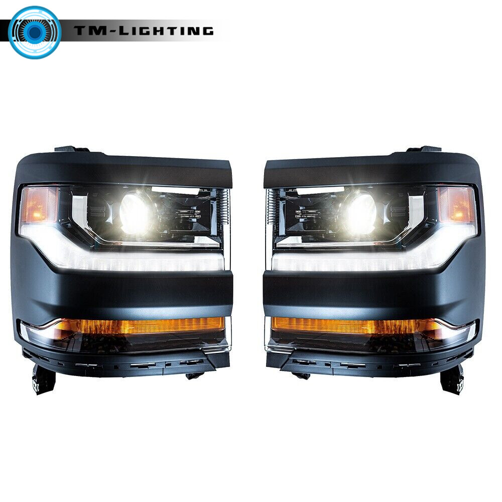 For Chevy Silverado 1500 2016 2017 2018 HID w/ LED Headlight Right&Left Side