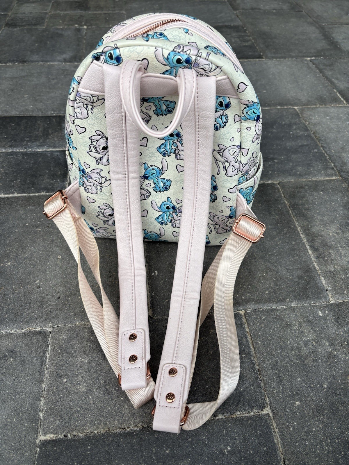 Disney Parks Stitch And Angel Valentines All Over Mini Backpack 2024