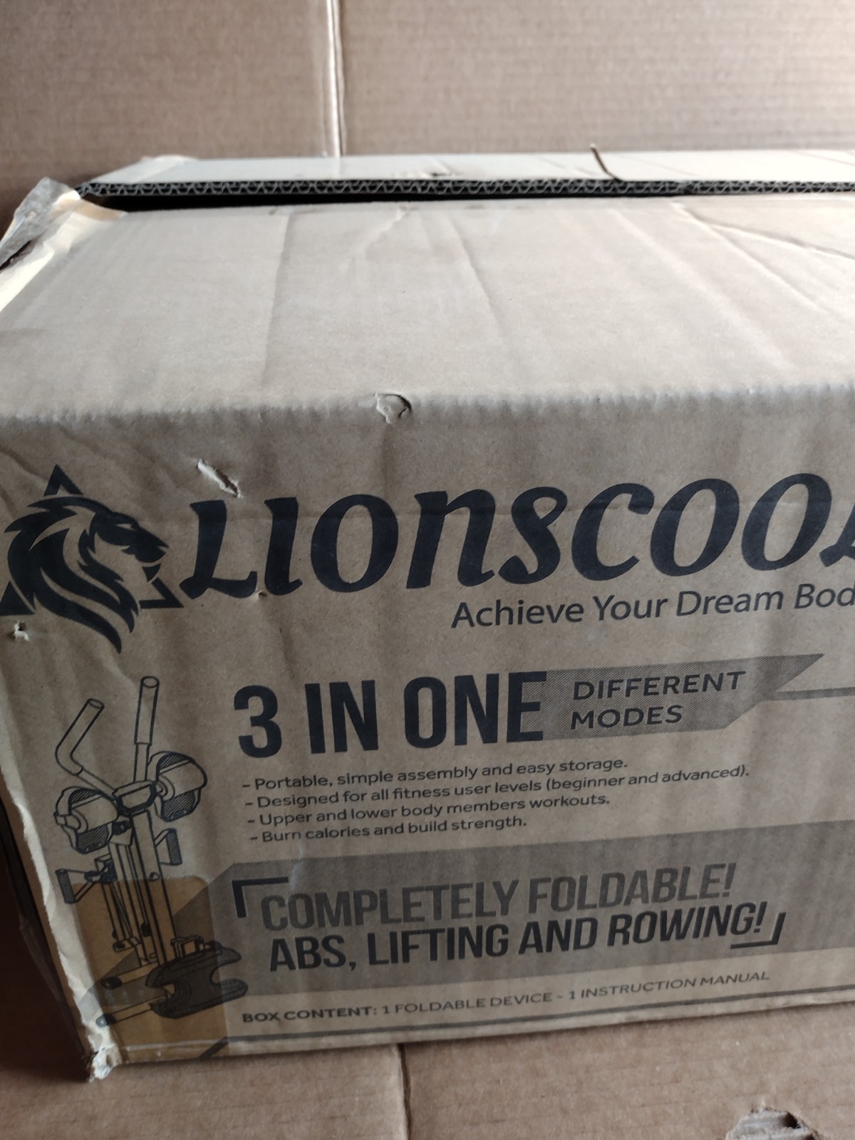 LIONSCOOL 3 IN ONE Exercise Fitness ABS,LIFTING AND ROWING MACHINE W/ LCD SCREEN