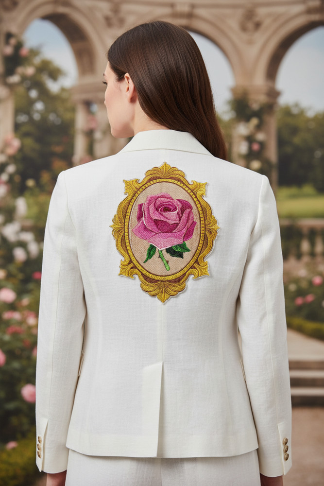 A Rose Is A Rose Cameo Embroidered Patch