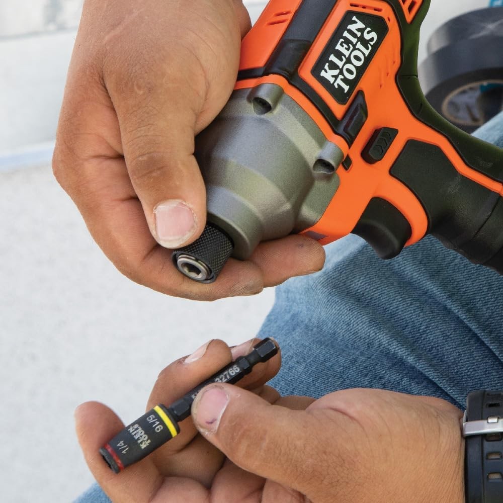 Klein Tools 32766 Impact Driver, 3-in-1 SAE Socket and Bit Silver